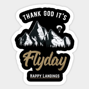 Thank God It's Flyday, retro paragliding, paraglider design Sticker